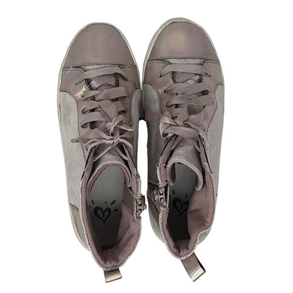 Justice High Top Sneakers Pink Girls Size 3 - Picture 7 of 9